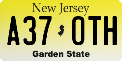 NJ license plate A37OTH