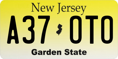 NJ license plate A37OTO