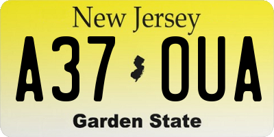 NJ license plate A37OUA