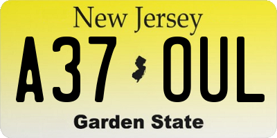 NJ license plate A37OUL