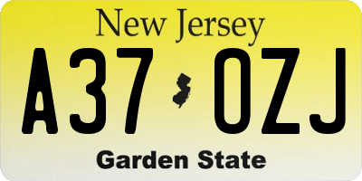 NJ license plate A37OZJ