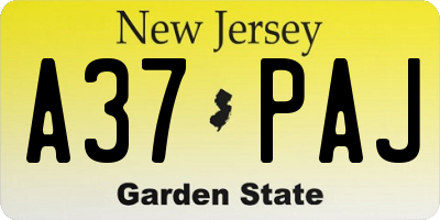 NJ license plate A37PAJ