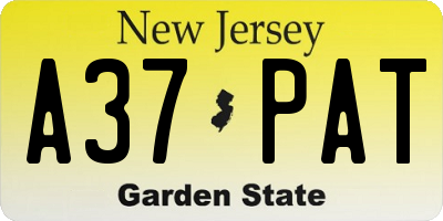 NJ license plate A37PAT