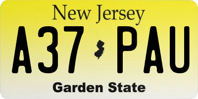 NJ license plate A37PAU