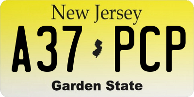 NJ license plate A37PCP