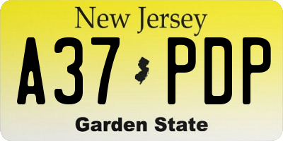 NJ license plate A37PDP