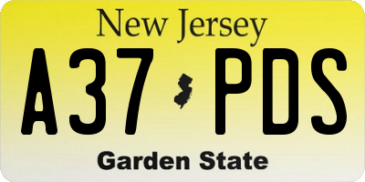 NJ license plate A37PDS