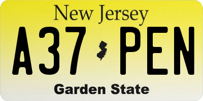 NJ license plate A37PEN