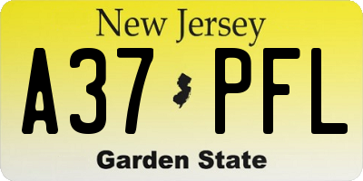 NJ license plate A37PFL