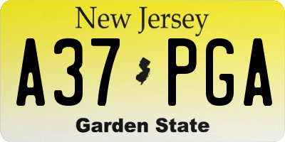 NJ license plate A37PGA