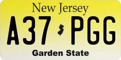 NJ license plate A37PGG