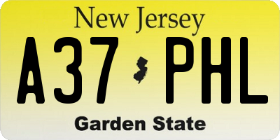 NJ license plate A37PHL