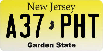 NJ license plate A37PHT