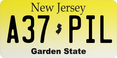 NJ license plate A37PIL