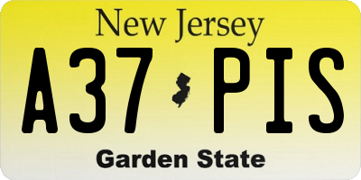 NJ license plate A37PIS