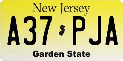 NJ license plate A37PJA