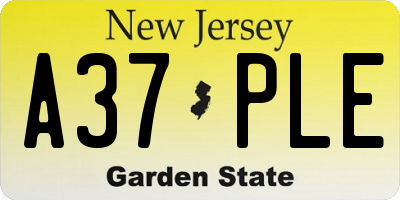 NJ license plate A37PLE