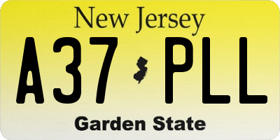 NJ license plate A37PLL