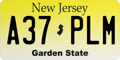 NJ license plate A37PLM