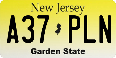 NJ license plate A37PLN