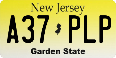 NJ license plate A37PLP