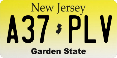 NJ license plate A37PLV