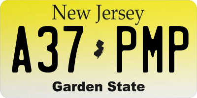 NJ license plate A37PMP