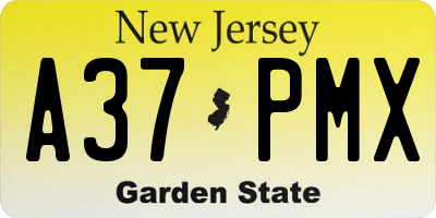 NJ license plate A37PMX