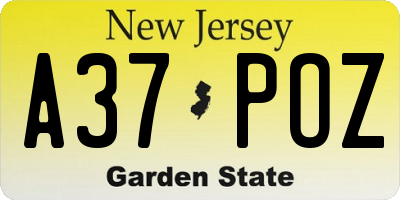 NJ license plate A37POZ