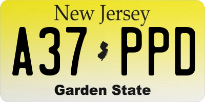 NJ license plate A37PPD