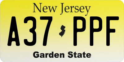 NJ license plate A37PPF
