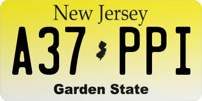 NJ license plate A37PPI