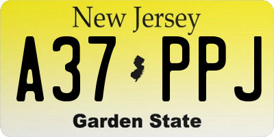 NJ license plate A37PPJ