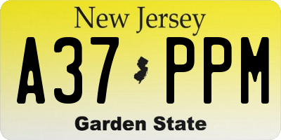 NJ license plate A37PPM