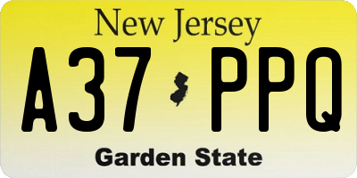NJ license plate A37PPQ
