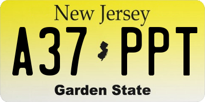 NJ license plate A37PPT