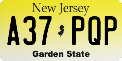 NJ license plate A37PQP