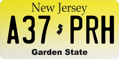NJ license plate A37PRH