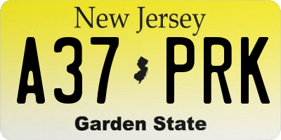 NJ license plate A37PRK