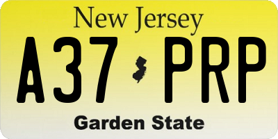 NJ license plate A37PRP
