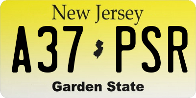 NJ license plate A37PSR