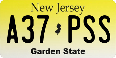 NJ license plate A37PSS
