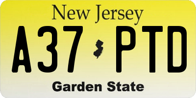 NJ license plate A37PTD
