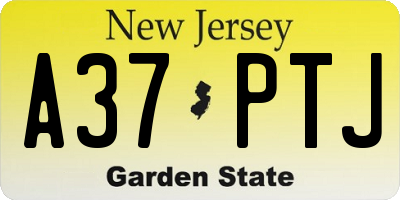 NJ license plate A37PTJ