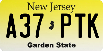 NJ license plate A37PTK