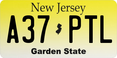 NJ license plate A37PTL