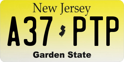 NJ license plate A37PTP
