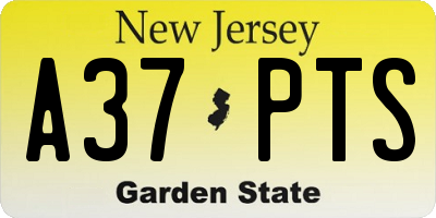 NJ license plate A37PTS