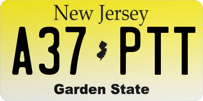 NJ license plate A37PTT