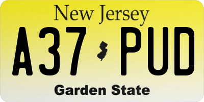 NJ license plate A37PUD